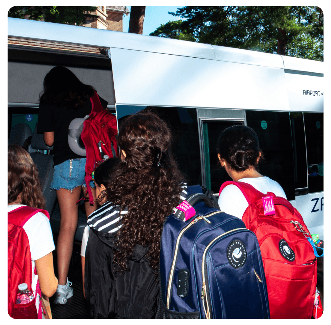 Group boarding a ZAZA Express minibus
